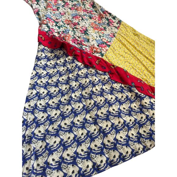 52 Conversations by Anthropologie Colloquial Bias Patchwork Dress Size Medium - Picture 6 of 11